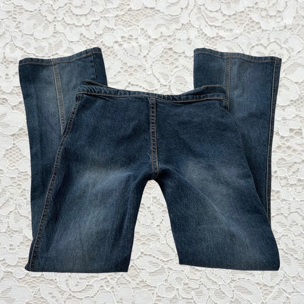 vintage frankie b low rise dark wash flare jeans